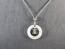 Load image into Gallery viewer, Womens Vintage Sterling Silver Fleur de Lis CZ Pendant Necklace 5.5g E2362