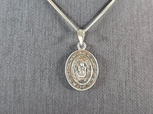 Load image into Gallery viewer, Womens Vintage Sterling Silver Religious St Benedict Pendant Necklace 3.4g E2366