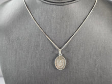 Load image into Gallery viewer, Womens Vintage Sterling Silver Religious St Benedict Pendant Necklace 3.4g E2366