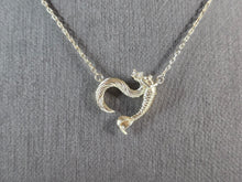 Load image into Gallery viewer, Womens Vintage Estate Sterling Silver CZ Mermaid Pendant Necklace 3.4g E2367