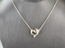 Load image into Gallery viewer, Womens Vintage Estate Sterling Silver CZ Mermaid Pendant Necklace 3.4g E2367
