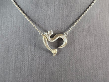 Load image into Gallery viewer, Womens Vintage Estate Sterling Silver CZ Mermaid Pendant Necklace 3.4g E2367