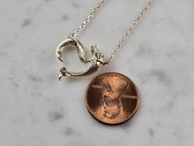 Load image into Gallery viewer, Womens Vintage Estate Sterling Silver CZ Mermaid Pendant Necklace 3.4g E2367