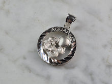 Load image into Gallery viewer, Womens Vintage Estate Sterling Silver Zodiac Aquarius Pendant 4.1g E2369