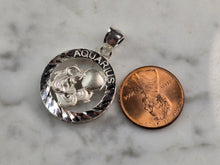 Load image into Gallery viewer, Womens Vintage Estate Sterling Silver Zodiac Aquarius Pendant 4.1g E2369
