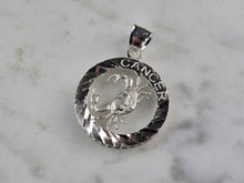 Load image into Gallery viewer, Womens Vintage Estate Sterling Silver Zodiac Cancer Pendant 4.1g E2376