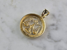 Load image into Gallery viewer, Womens Vintage Estate Gold Tone Zodiac Libra Pendant E2388