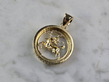 Load image into Gallery viewer, Womens Vintage Estate Gold Tone Zodiac Sagittarius Pendant E2393