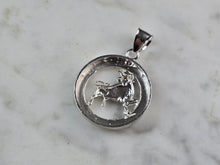 Load image into Gallery viewer, Womens Vintage Estate Sterling Silver Zodiac Taurus Pendant 4.1g E2396