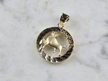 Load image into Gallery viewer, Womens Vintage Estate Gold Tone Zodiac Taurus Pendant E2397