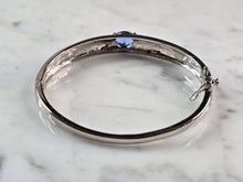 Load image into Gallery viewer, Womens Sterling Silver Modernist Blue Opal Bangle Bracelet 19.1g E2401