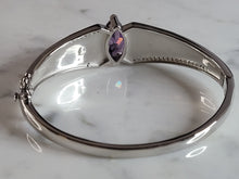 Load image into Gallery viewer, Womens Sterling Silver Modernist Opal Bangle Bracelet 26.2g E2411