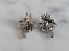Load image into Gallery viewer, Womens Sterling Silver Modernist Opal Palm Tree Earrings 2.2g E2414