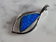 Load image into Gallery viewer, Womens Sterling Silver Blue Opal Modernist Pendant 4.5g E2418