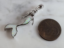 Load image into Gallery viewer, Womens Sterling Silver Modernist Opal Mermaid Pendant 4.3g E2430
