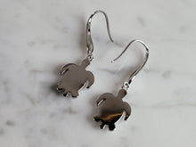 Load image into Gallery viewer, Womens Sterling Silver Blue Opal Sea Turtle Earrings 4.9g E2434