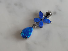 Load image into Gallery viewer, Womens Sterling Silver Blue Opal Butterfly Pendant 1.3g E2441