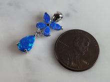 Load image into Gallery viewer, Womens Sterling Silver Blue Opal Butterfly Pendant 1.3g E2441