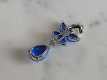 Load image into Gallery viewer, Womens Sterling Silver Blue Opal Butterfly Pendant 1.3g E2441