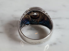 Load image into Gallery viewer, Mens Vintage Estate Sterling Silver CZ Ring 9.1g E2453