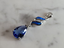Load image into Gallery viewer, Womens Sterling Silver Blue Opal Modernist Pendant 3.7g E2462
