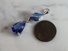 Load image into Gallery viewer, Womens Sterling Silver Blue Opal Modernist Pendant 3.7g E2462