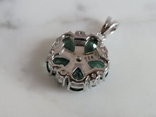 Load image into Gallery viewer, Womens Estate Sterling Silver Modernist CZ Floral Pendant 2.9g E2477