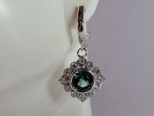 Load image into Gallery viewer, Womens Estate Sterling Silver Modernist CZ Earrings 7.0g E2479