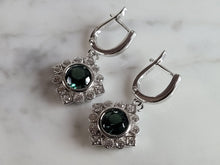 Load image into Gallery viewer, Womens Estate Sterling Silver Modernist CZ Earrings 7.0g E2479