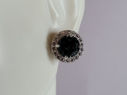 Womens Estate Sterling Silver Modernist CZ Earrings 4.5g E2491