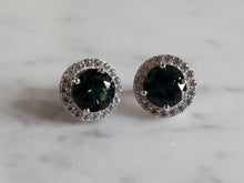 Load image into Gallery viewer, Womens Estate Sterling Silver Modernist CZ Earrings 4.5g E2491