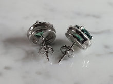 Load image into Gallery viewer, Womens Estate Sterling Silver Modernist CZ Earrings 4.5g E2491