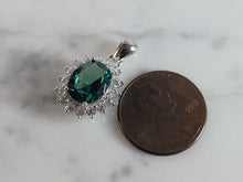 Load image into Gallery viewer, Womens Estate Sterling Silver Modernist CZ Pendant 2.5g E2499