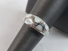 Load image into Gallery viewer, Womens Estate Sterling Silver Modernist Opal Ring 4.9g E2622