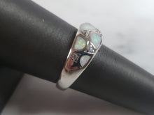 Load image into Gallery viewer, Womens Estate Sterling Silver Modernist Opal Ring 4.9g E2622