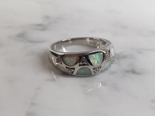 Load image into Gallery viewer, Womens Estate Sterling Silver Modernist Opal Ring 4.9g E2622