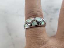 Load image into Gallery viewer, Womens Estate Sterling Silver Modernist Opal Ring 4.9g E2622