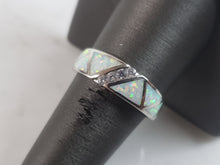 Load image into Gallery viewer, Womens Estate Sterling Silver Modernist Opal Ring 4.2g E2642