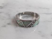 Load image into Gallery viewer, Womens Estate Sterling Silver Modernist Opal Ring 4.2g E2642