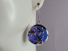 Load image into Gallery viewer, Womens Sterling Silver Blue Opal Star Fish Earrings 7.0g E2706