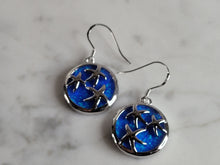 Load image into Gallery viewer, Womens Sterling Silver Blue Opal Star Fish Earrings 7.0g E2706