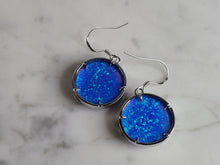 Load image into Gallery viewer, Womens Sterling Silver Blue Opal Star Fish Earrings 7.0g E2706