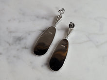 Load image into Gallery viewer, Womens Sterling Silver Blue Opal Modernist Earrings 8.8g E2709