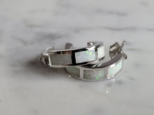Load image into Gallery viewer, Womens Estate Sterling Silver Modernist Opal Earrings 4.5g E2721
