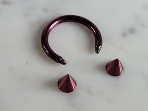 New Surgical Steel Red Horseshoe Nipple Ear Tongue Piercing Bar  E2722
