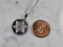 Load image into Gallery viewer, Sterling Silver Jewish Judaica Star of David Pendant Necklace 4.3g E2747