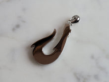 Load image into Gallery viewer, Womens Sterling Silver Blue Opal Hawaiian Fish Hook Pendant 3.8g E2753