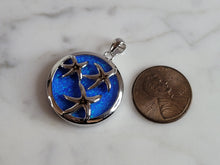Load image into Gallery viewer, Womens Sterling Silver Blue Opal Star Fish Pendant 6.1g E2754