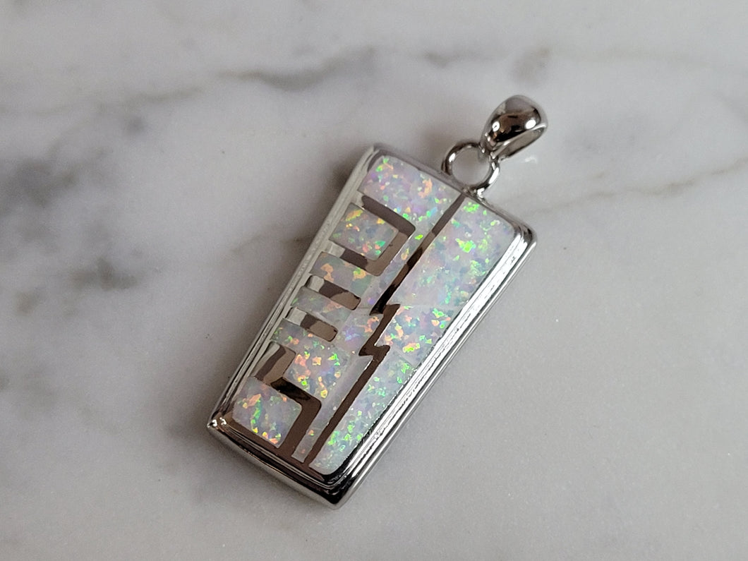 Womens Estate Sterling Silver Modernist Opal Pendant 9.8g E2755