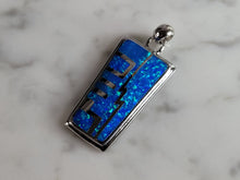 Load image into Gallery viewer, Womens Sterling Silver Modernist Blue Opal Pendant 10.1g E2800